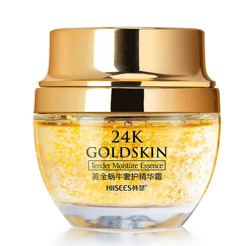 

24K Gold Snail Face Cream For Dry Skin Care Anti Wrinkle Brightening Collagen Anti-Aging Whitening Moisturizing Creams Korean