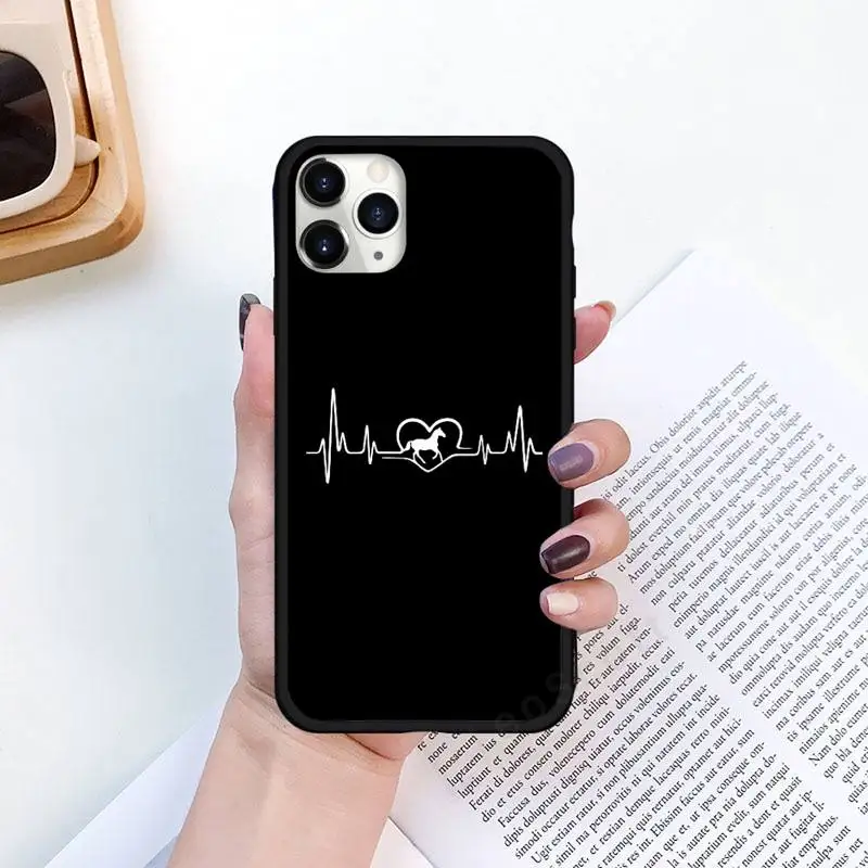 

Horse Pony Horse Heartbeat art Phone Cases for iPhone 11 12 pro XS MAX 8 7 6 6S Plus X 5S SE 2020 XR Luxury brand shell