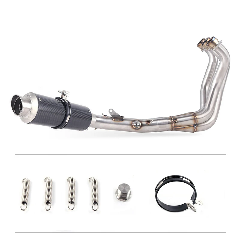 

Full System Carbon Fiber Escape Middle Pipe Muffler Exhaust Slip On For yamaha FZ09 MT09 MT-09 FZ-09 2014-2019 Not for Tracer