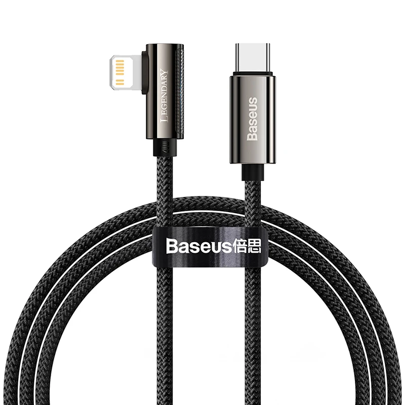 Оригинальный зарядный кабель с разъемом usb c и Lightning 90 градусов для iPhone 12 11 xs xr 8 plus