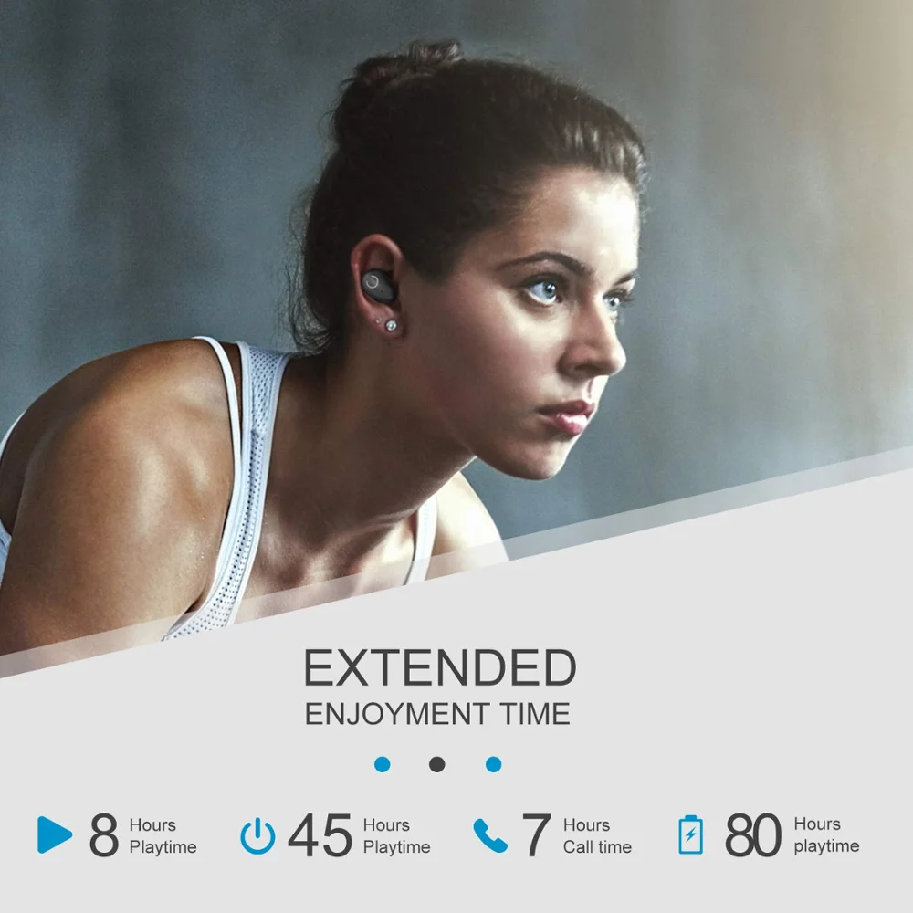 TyRoq B6 IPX7 Водонепроницаемый наушники вкладыши TWS с Беспроводной Bluetooth 5 0 зарядная