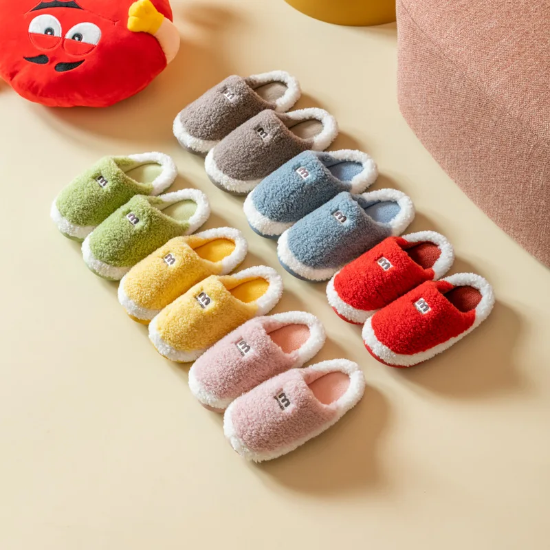 

Women Indoor Slippers Warm Plush Lovers Home Anti Slip Autumn Winter Shoes House Floor Soft Slient Slides
