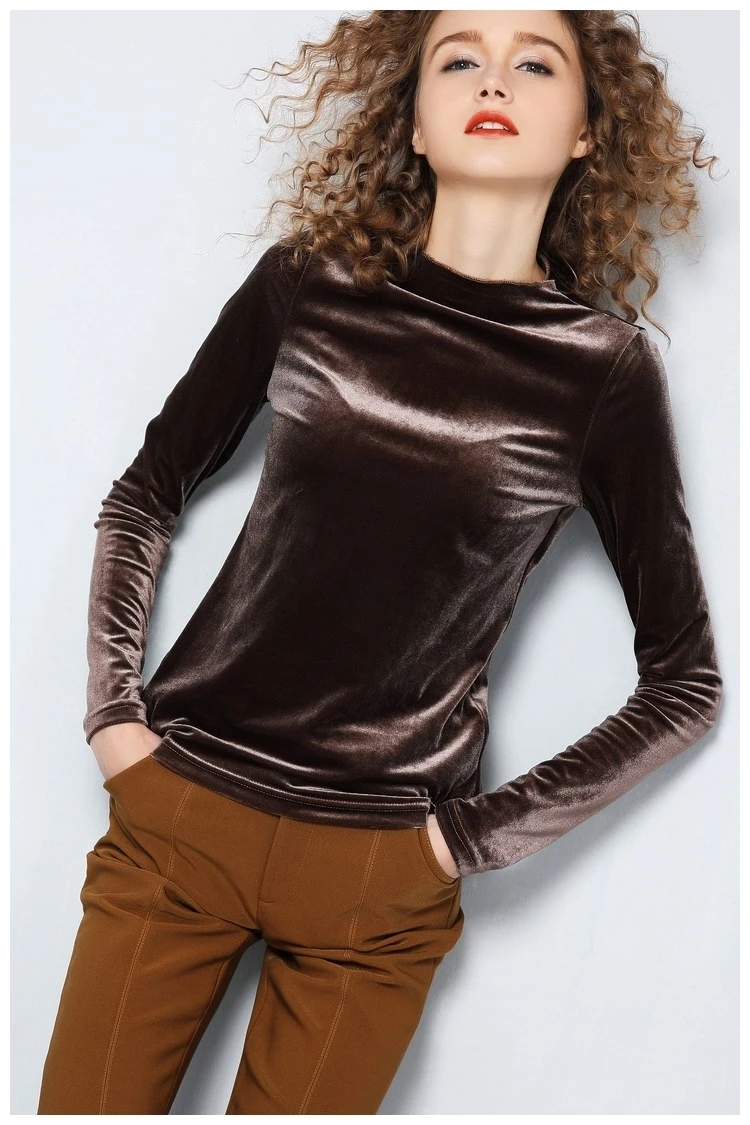 Блузка женская винтажная с длинным рукавом и высоким воротом|blouse long|new arrival blouseblouse