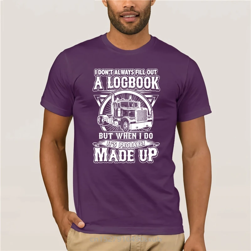 

quality fashion short sleeve men tshirt brand Funny Truck Driver Trucker Made Up Logbook Cotton fashion 2020 trend T-shirt