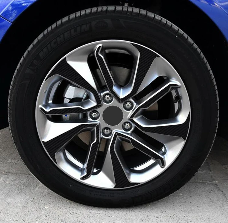 Автомобильные наклейки на колеса из углеродного волокна декоративные