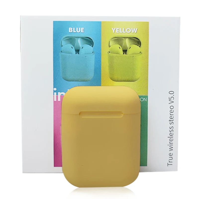 Macaron-Yellow I11 i9s i7mini Tws Беспроводная bluetooth-гарнитура HD стерео V5.0 беспроводная гарнитура в уши с зарядной подставкой для всех смартфонов - Цвет: Macaron-Yellow