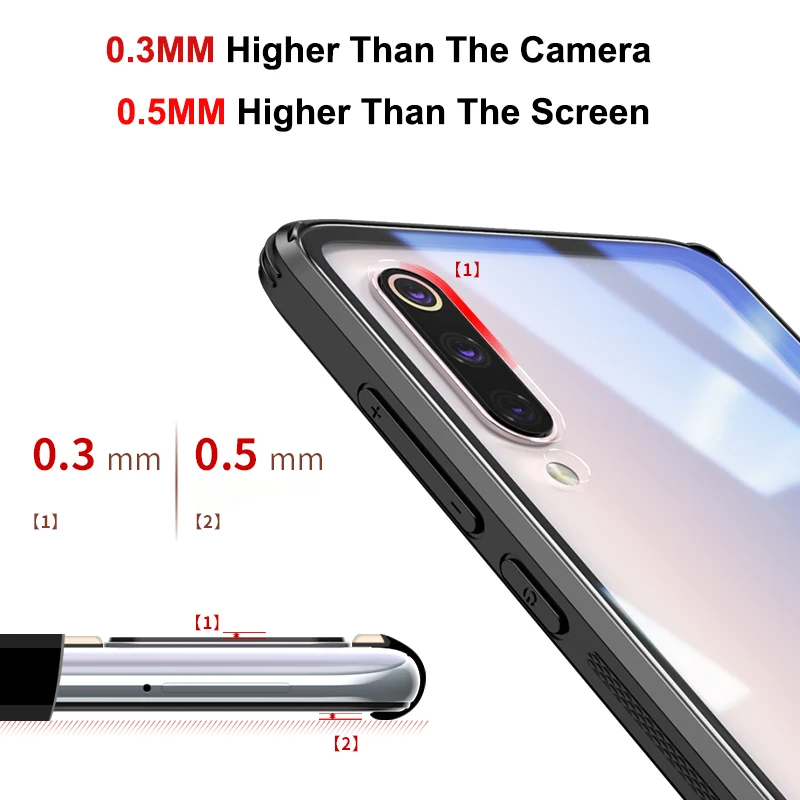 Чехол для телефона из закаленного стекла Xiaomi Mi 8 Mi8 прозрачная стеклянная задняя