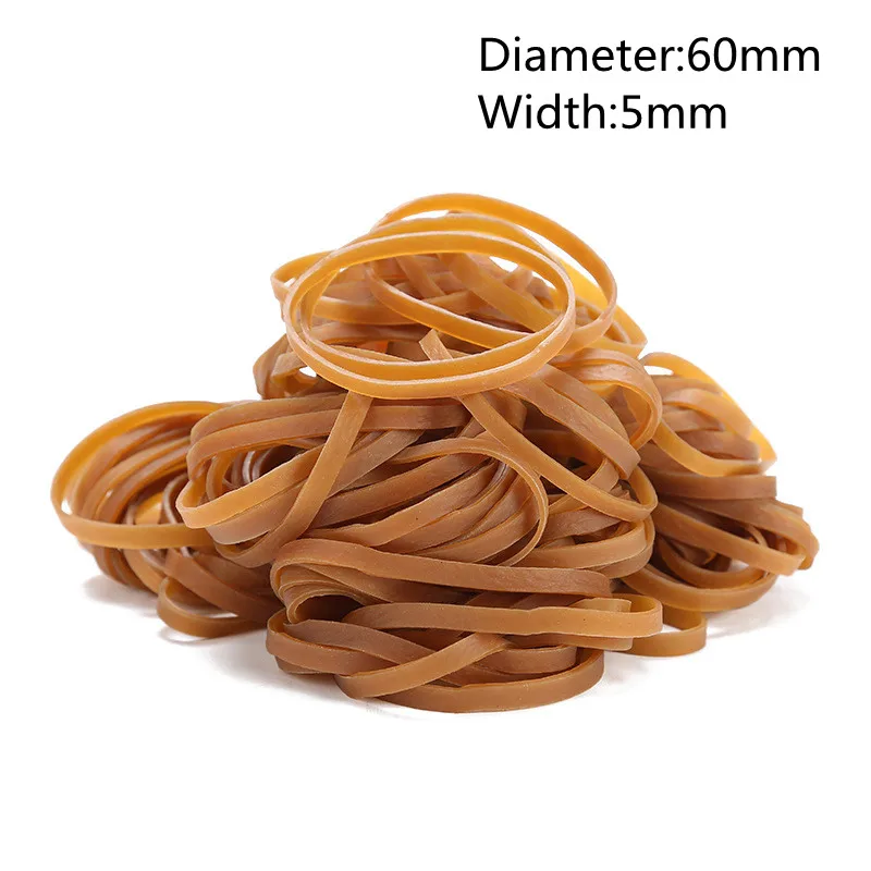 

50/100Pcs High Strength 60*5mm Yellow Rubber Band Cowhide Band Electronic Product Parts Bundling Supplies