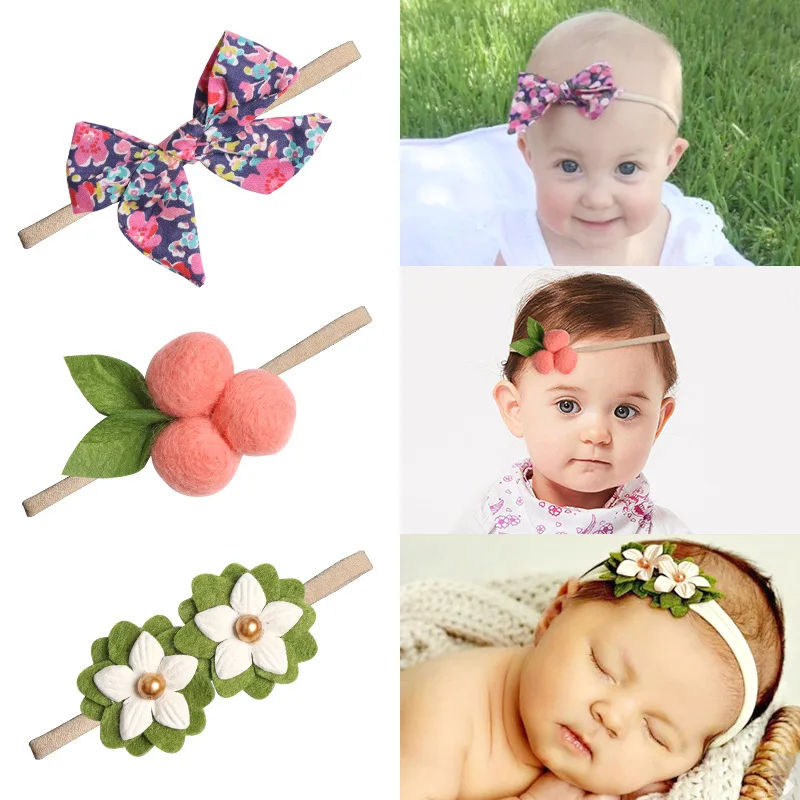 

Fashion Hairhoop Crown Princess Pearl Lace Florals Headband Newborn Baby Elastic Princess Hairbands Child Kids Headwear Gifts