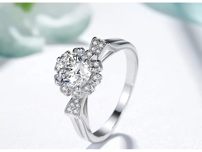 Классическое 1.2ct созданное муассанит обручальное кольцо с короной для женщин ювелирные изделия из стерлингового серебра 925 пробы Брендовое свадебное кольцо