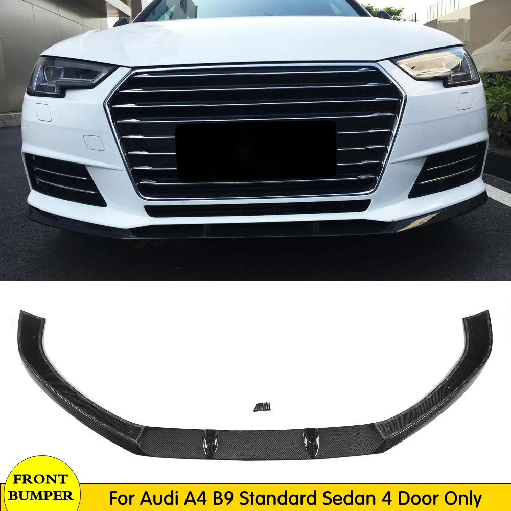 Углеродное волокно авто передний бампер губ подбородок для Audi A4 B9 Седан 4 двери