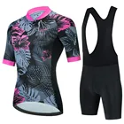 Женская велосипедная майка 2021, летний женский комплект с коротким рукавом, шорты-комбинезон, велосипедные командные гонки, спортивный комплект, женская одежда