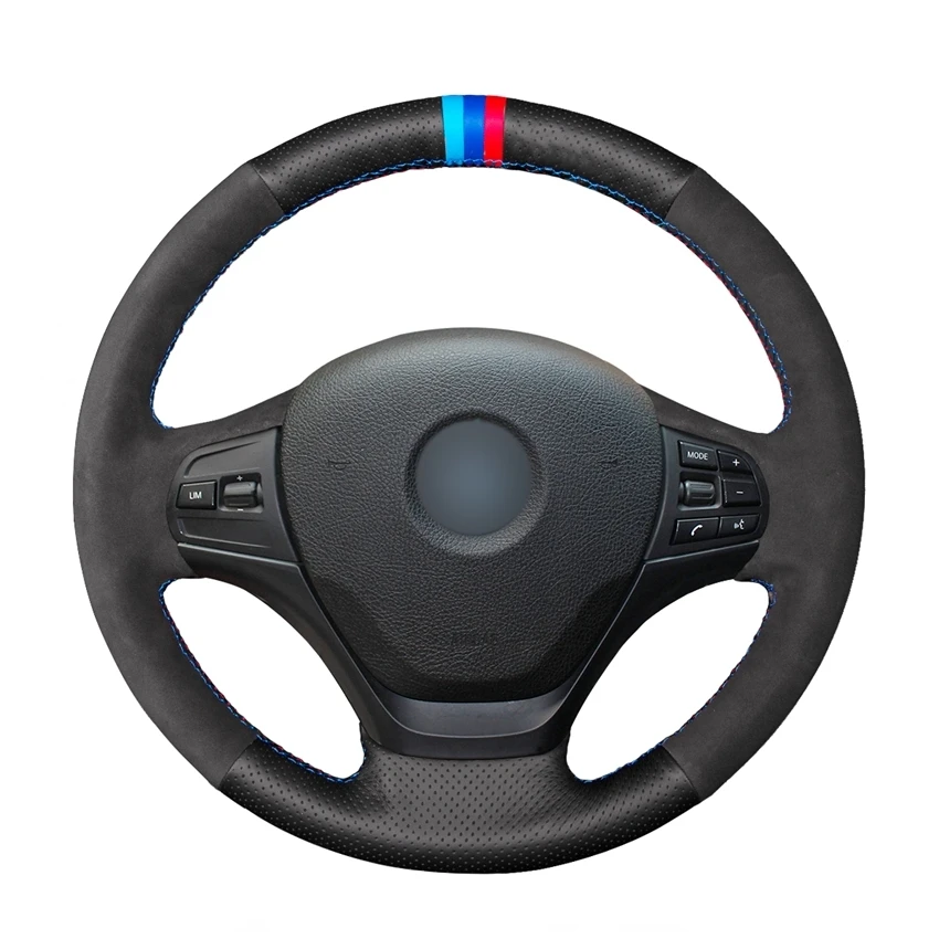 

Hand Sew Black Suede Artificial Leather Car Steering Wheel Cover for BMW F30 316i 320i 328i Car Accessories Auto Parts