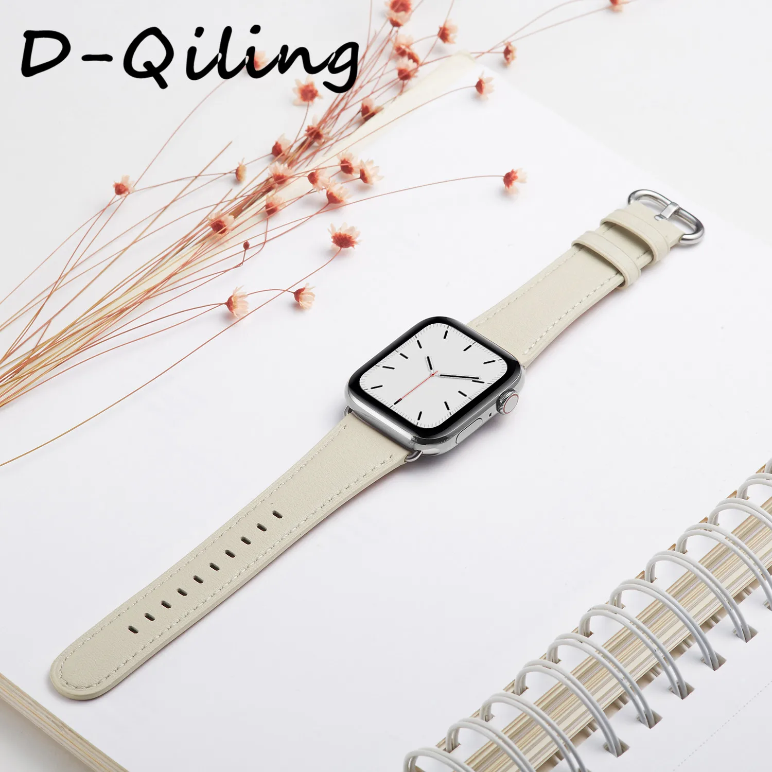 

D-Qiling New stylish leather strap for Apple iwatch 1,2,3,4,5 series, suitable for apple iwatch band 38mm, 42mm, 40mm, 44mm