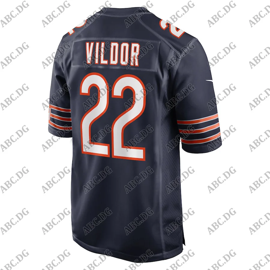 

Customized Stitch American Football Jersey Men Women Kid Youth Chicago Kindle Vildor Navy Game Jersey