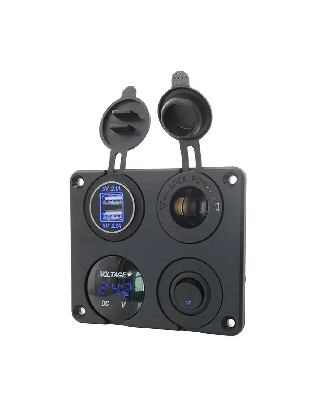 

Водонепроницаемый двойной USB-разъем для зарядки 12 В, а со светодиодсветильник кой для автомобиля, лодки, мобильного телефона, мотоцикла, над...