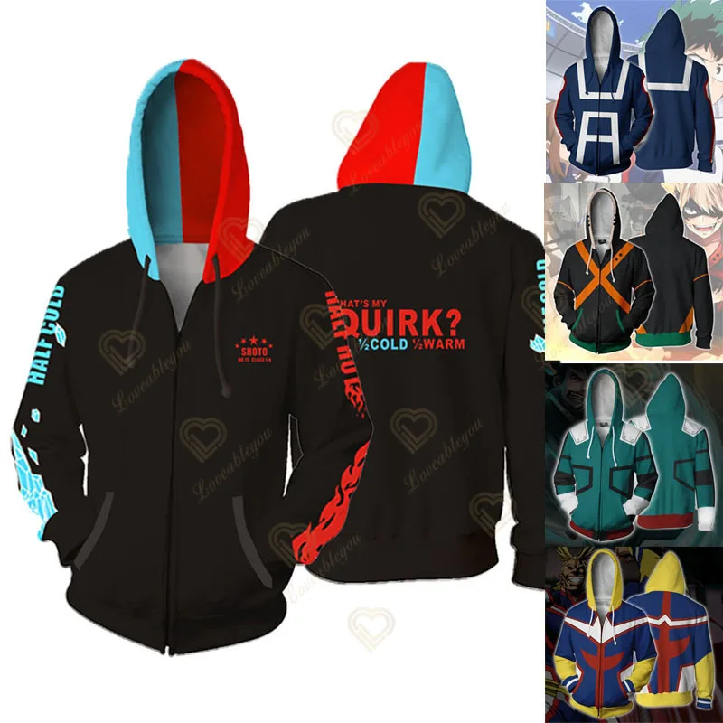

Толстовки Boku No My Hero Академия Midoriya Izuku Todoroki Shoto косплей костюм для мужчин женщин Свитшот куртки пальто