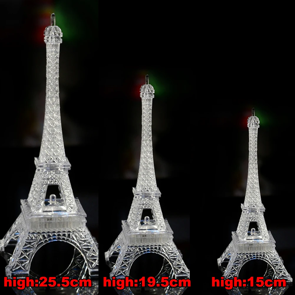 

Led Valentine's Day Gift Battery Operated Desktop Home Decoration Bedroom Plastic Eiffel Tower Romantic Luminous Night Light
