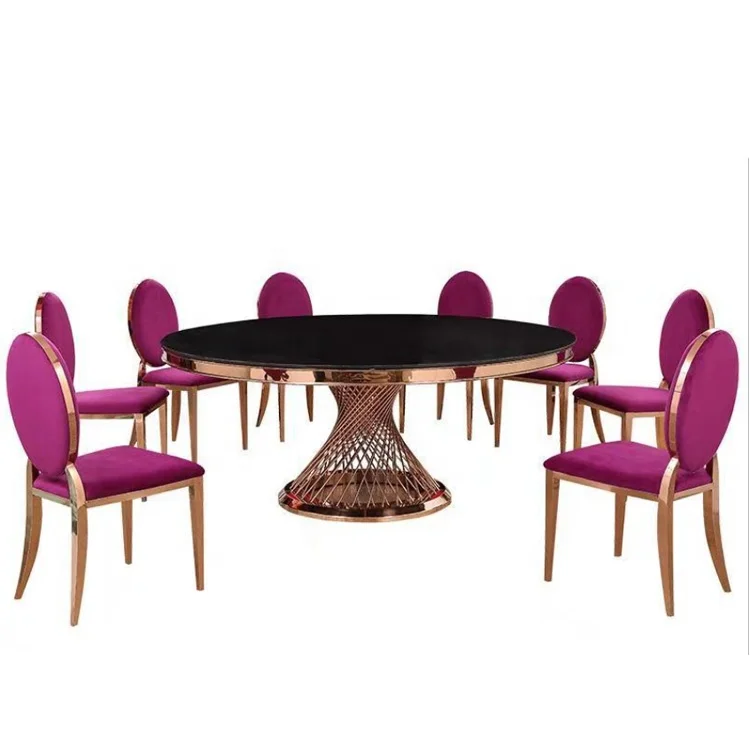 

Modern Dining Room Furniture Cheap Wedding Chairs And Tables Rose Black Gold Metal Luxury Banquet Chair Dining Chairs