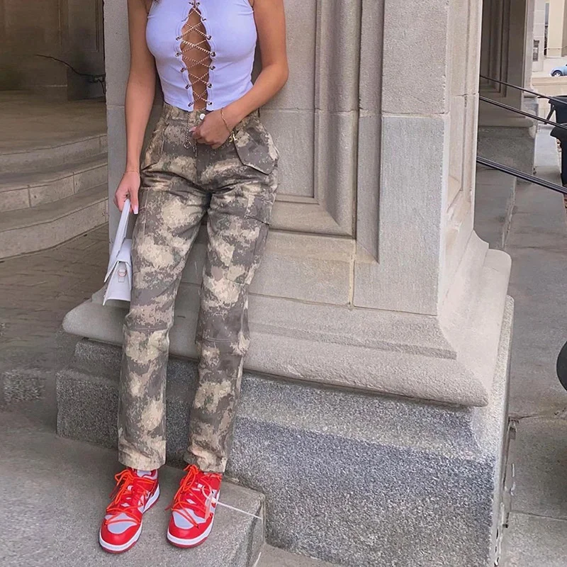 

Women Tank Tops O-neck Lace Up Hollow Out Fashion Sleeveless White Knitting Sexy Streetwear Short Top Harajuku Woman Clothes