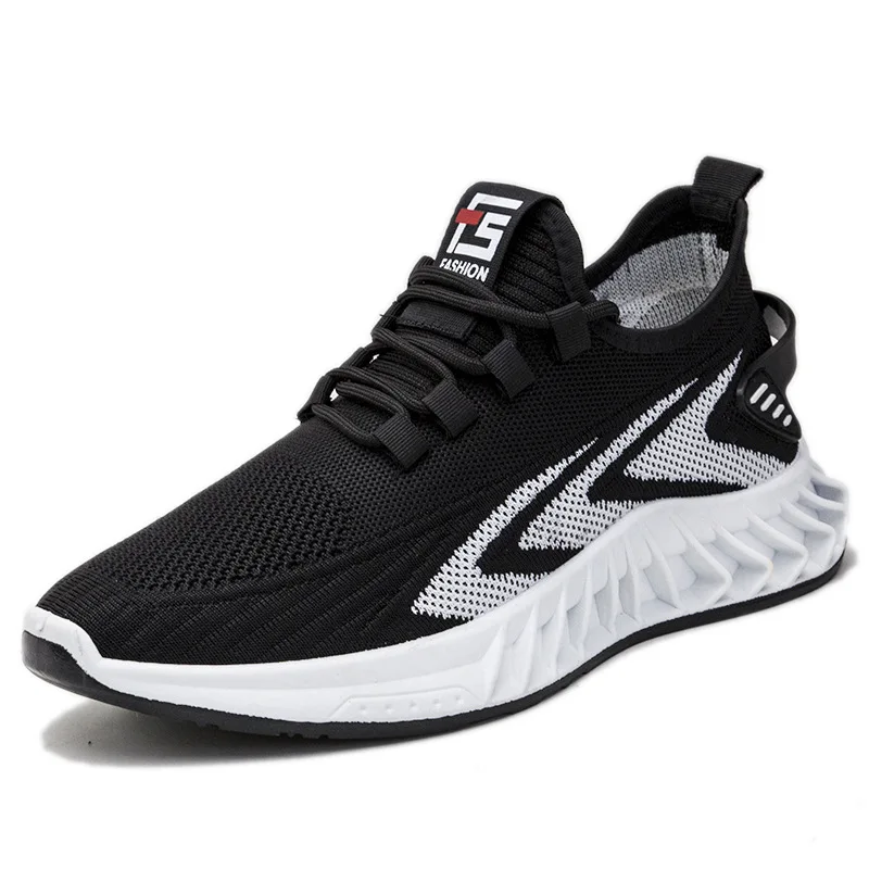 

Trainers Men Shoes Fly Weaving Lightweight Beathable Sneakers Men Casual shoes Lace up Sport Shoes Plus size chaussure homme