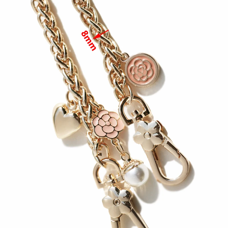 

DIY 30cm-160cm Replacement Gold Metal Chain Shoulder Crossbody Straps for Bags, Handbags 8mm Thick Bag Chain Handle Bag Straps