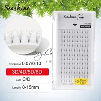 seashine premade fans 3d4d5d6d russian volume eyelash extensions faux mink pre fanned lash mink eyelashes supplies