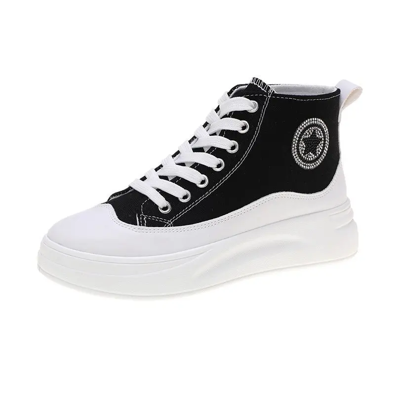 

High top canvas women's casual board shoes in autumn 2020