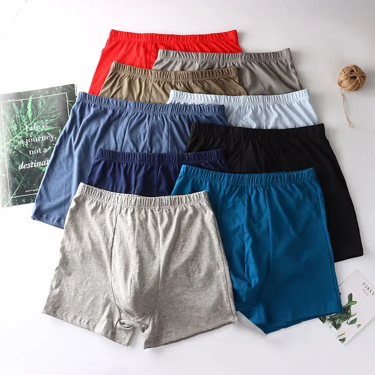 

4 шт./лот Мужское нижнее белье с высокой талией, боксеры для среднего и пожилого возраста, хлопковое нижнее белье, свободные и дышащие трусы-б...