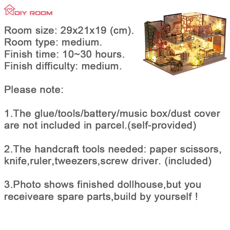 

DIY Mini Doll House Kits Miniature Dollhouse Doll Room Chinese Style House Puzzle Wooden Birthday Gift Dropshipping