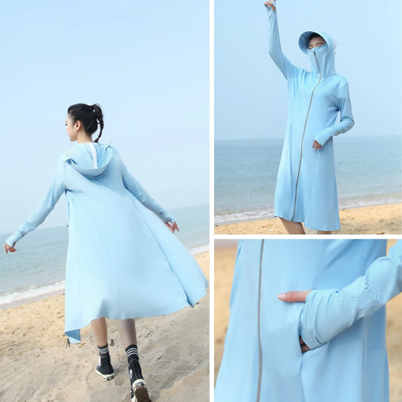 

Summer Female Sun-proof Clothing UV Protection Clothing Sun Protective Clothes Sunscreen Long Sleeve Women Outdoor Beach