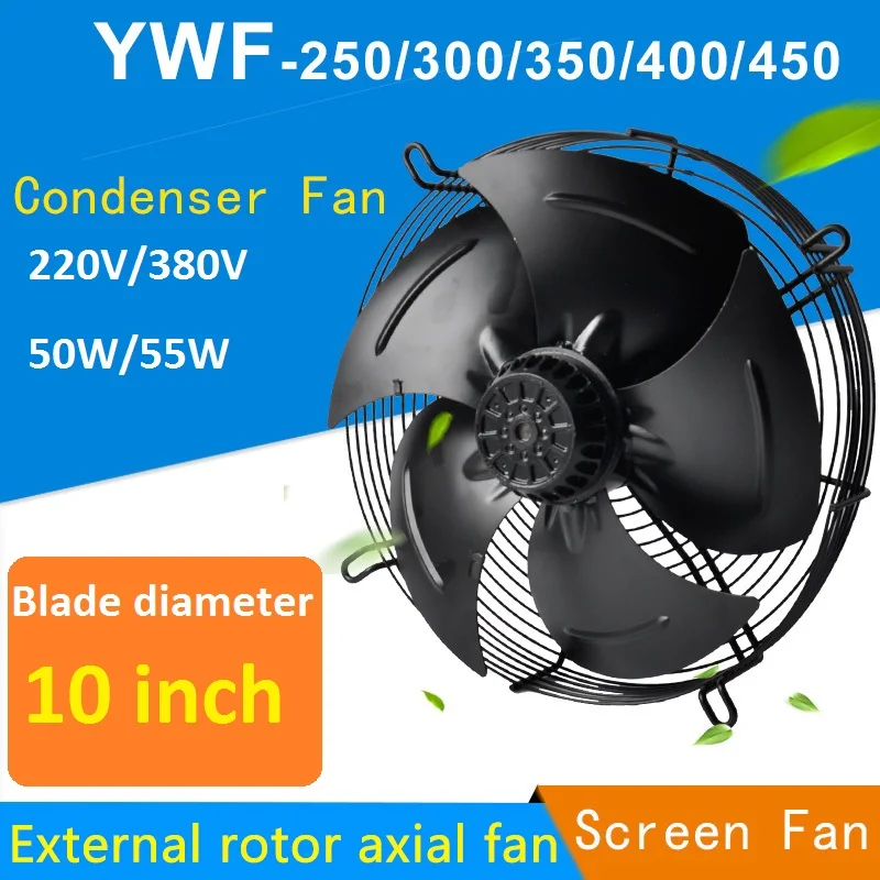 Фото Внешний осевой вентилятор ротора YWF4E/4D-250S 50/55 Вт конденсаторный 220/380 В |