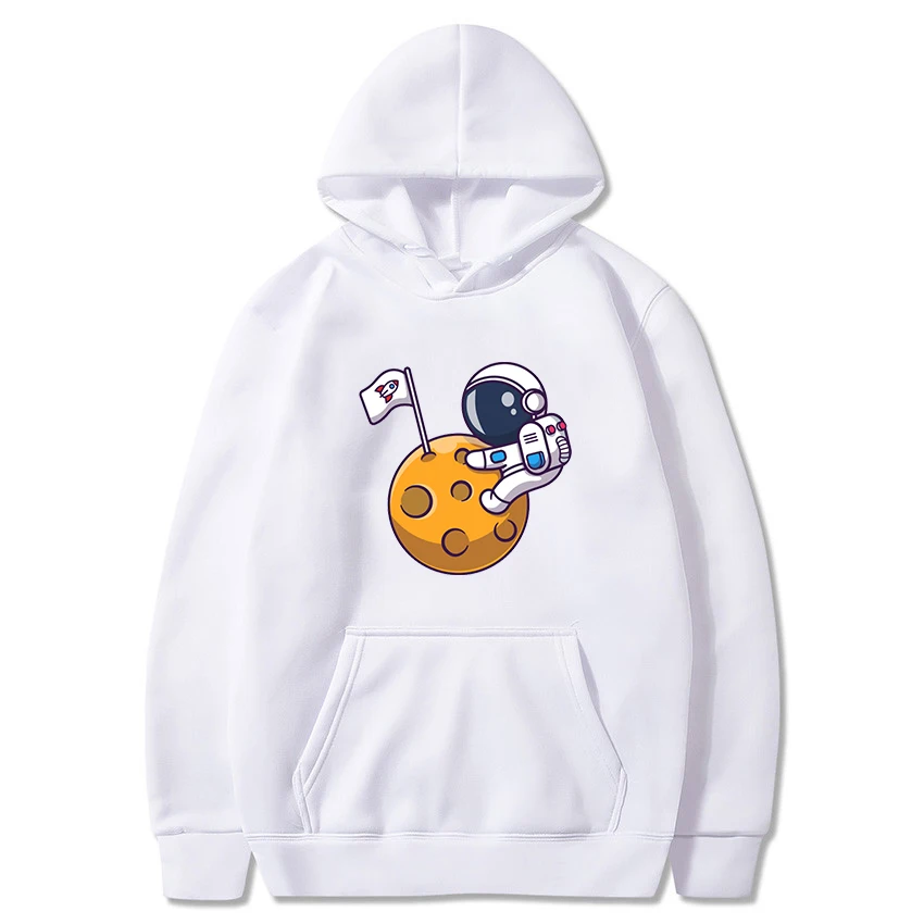 

Space Astronaut Print Female Hoodies Casual Harajuku Kawaii Cartoon Sweatshirts 2021 New Women Men Long Sleeve cotton