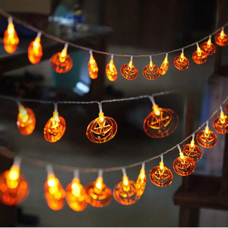 

LED Pumpkin Lantern Halloween Holiday Lights String Lights House Party Garland Light Decoration 1.2M