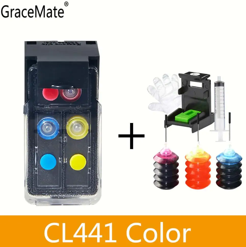 Color Upgrade GraceMate Совместимость PG440 CL441 XL перезаправляемый картридж для hp Canon MG3240 MG3540 MG4240 MG3640 MX524 MX454 MX374 MX434 MX450 - Цвет: Color Upgrade