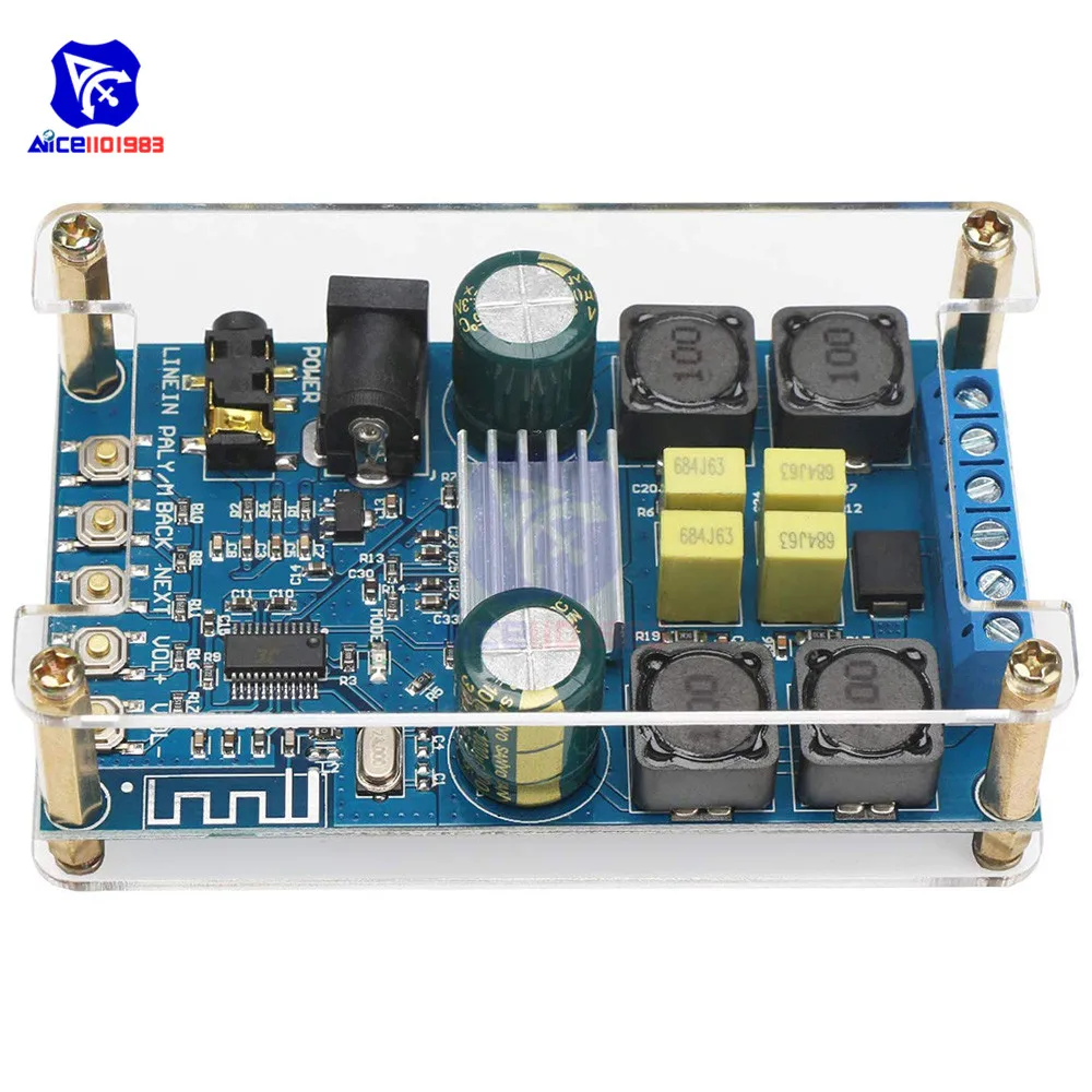 Diymore Bluetooth BT 3,0 4,0 4,1 цифровой усилитель плата беспроводной аудио усилитель модуль 2 канала 50 Вт+ 50 Вт динамик доска с Чехол