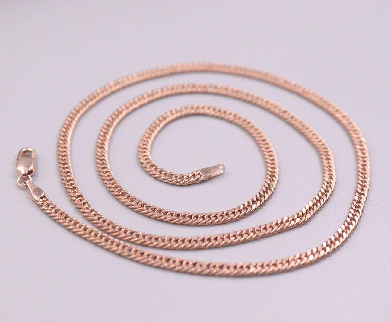 Real 18K Rose Gold Chain For Women 