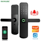 RAYKUBE дверной замок с отпечатком пальца Wifi Tuya приложение пароль 13,56 МГц IC карта разблокировка без ключа врезной замок умный дом X7