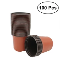100 pcs plastic round flower pots potnursery pots desktop potted green plant garden soft nursery flowerpot