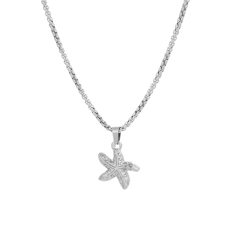 

Stainless Steel Starfish Pendant Necklace For Women Simplicity Clavicle Chain 2020 Trend Fashion Hip Hop Jewelery Party Gift