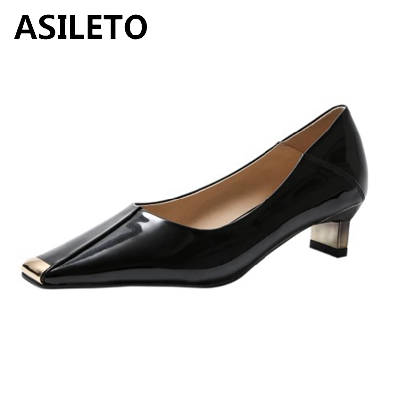 

Женские туфли-лодочки ASILETO, коричневые, черные, бежевые туфли из натуральной кожи, с квадратным носком, на странном каблуке 4 см, без застежки,...