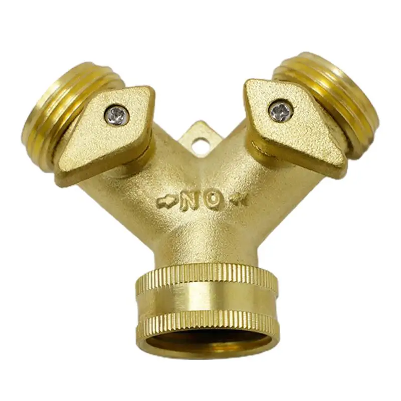 

Brass Hose Splitter 2 Way US/EU Garden Shut Off Y Valve Water Hose Connector Splitter for Garden Lawn Irrigation Watering
