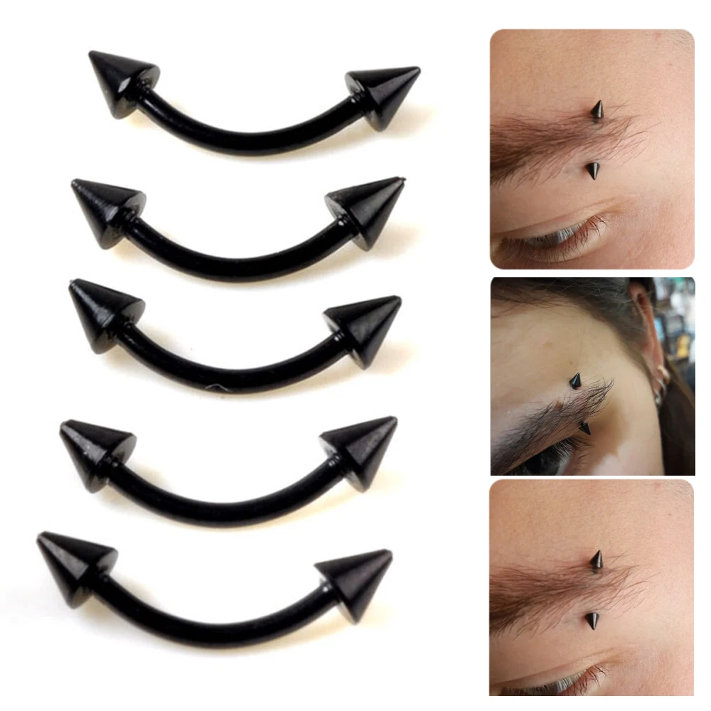 5 шт. крутые модные шип для бровей кольцо штанги 17G 18G 19G кольца для глаз из нержавеющей стали ювелирные изделия для пирсинга для женщин