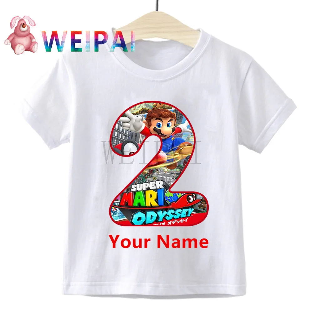 

Kids Pure cotton Mario Luigi T-shirts Costume Boys Girls Summer Tees Top Clothing Children Clothes Casual Tshirts a birthday