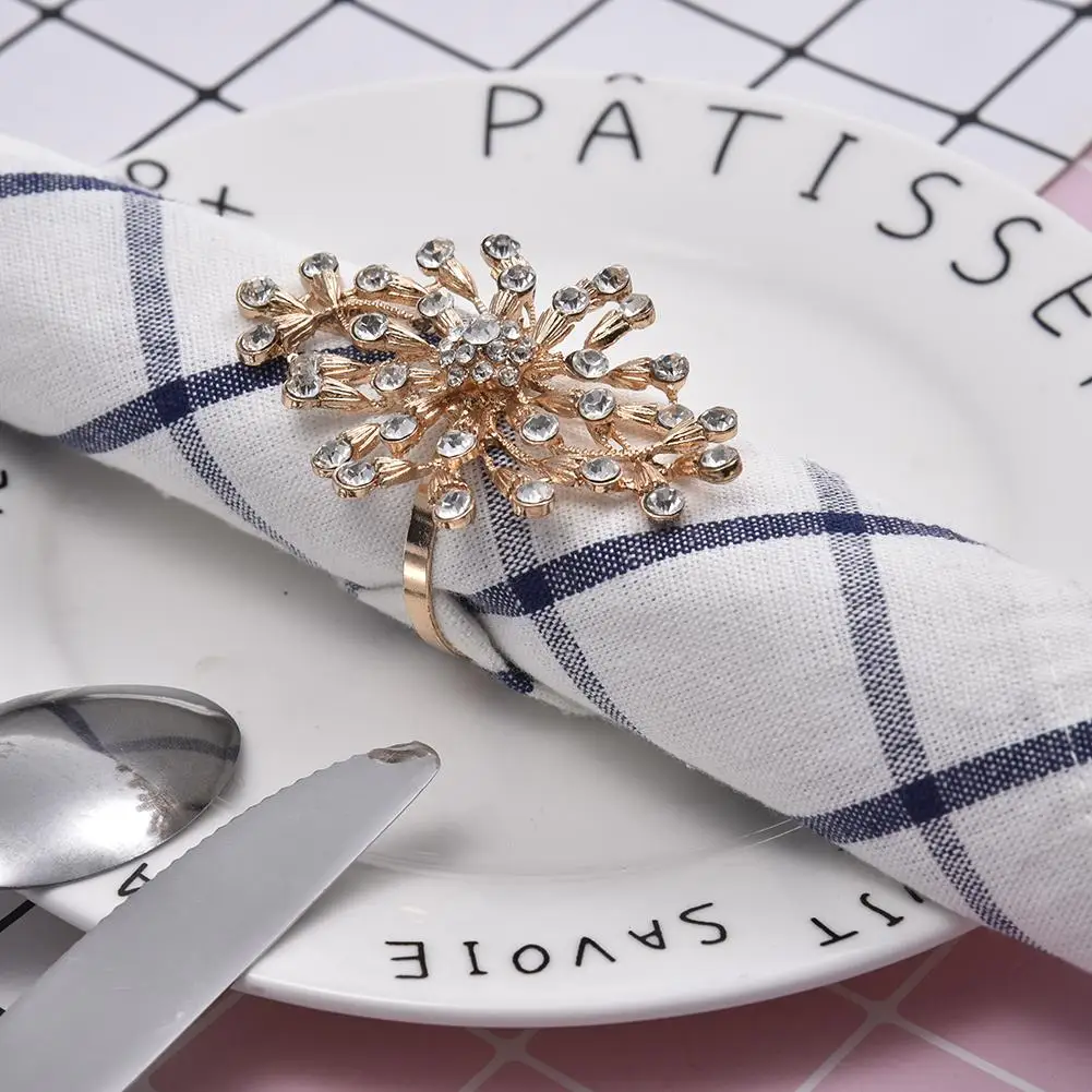 Napkin Ring Party Wedding Napkin Rings Table Decoration Alloy Napkin Holder Holiday Banquet Dinner Decor Party Supplies