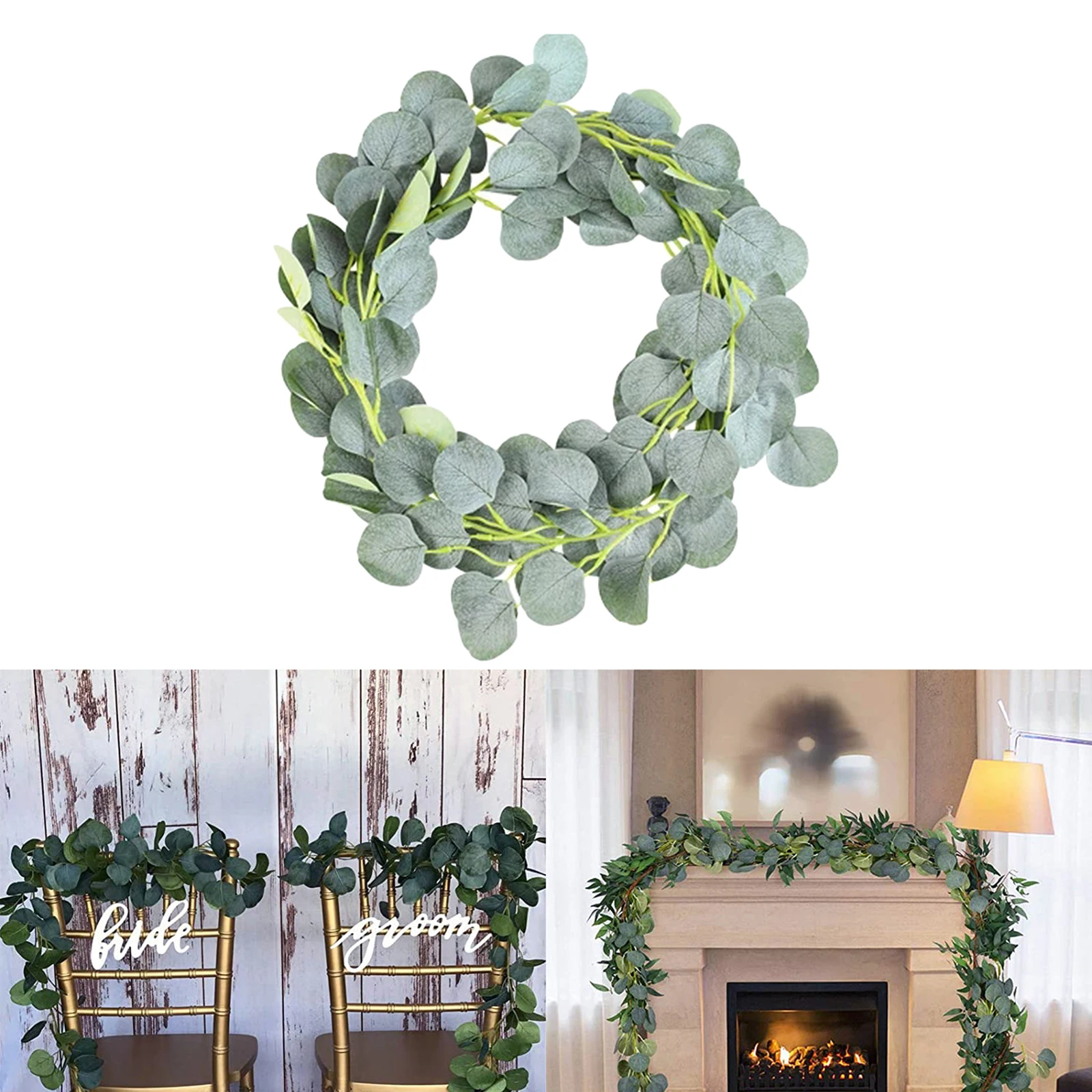

Faux Eucalyptus Garland Silk Vines for Spring Wedding Holiday Decoration