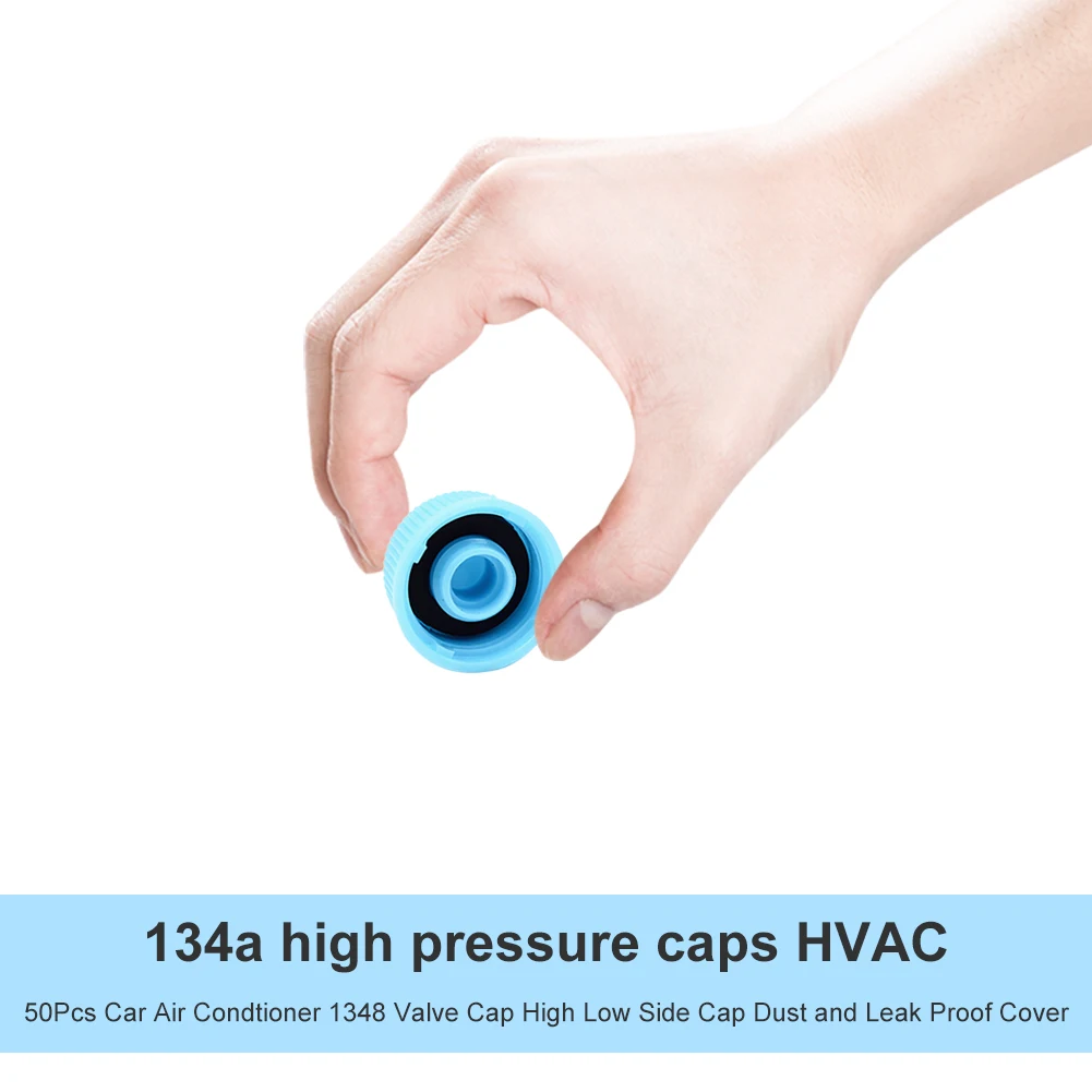 

50Pcs Car Air Conditioner 134a Valve Cap High / Low Side Air Conditioning Pipeline Replacement A/C Valve Cap Car Accessories