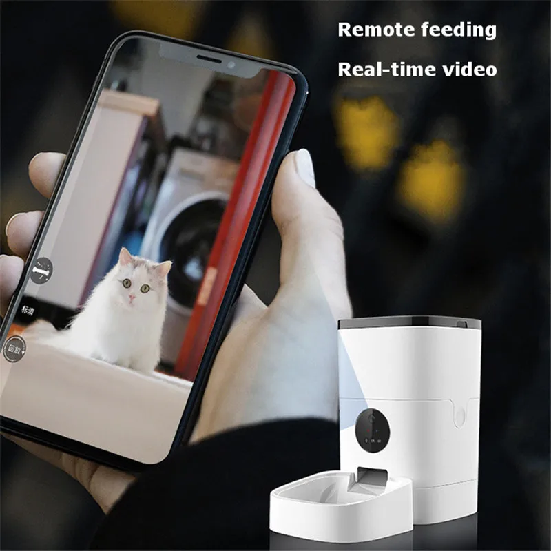 Wifi Video Version Pet Automatic Feeder Device Smart Food Dispenser APP Control Voice Recording Timing Dog Cat Bowls | Дом и сад