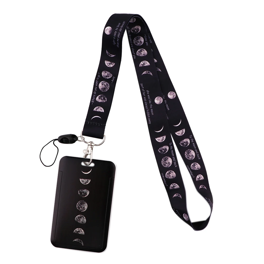

LX673 Eclipse Of The Moon Lanyard For Keys Mobile Phone Hang Rope Keycord USB ID Card Badge Holder Keychain DIY Lanyards