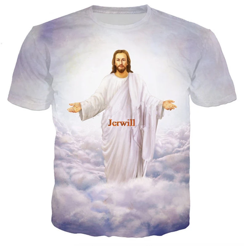 

Retro Tradition Jesus 3D Printed Women Men Short Sleeve T-Shirt Casual Tops Tees